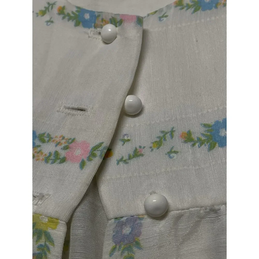 Vintage Jantzen Floral Blouse Top Women’s Small S Button Down Long Sleeve - Picture 3 of 4